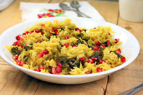 Rice Pilaf with Kale, Cashew and Veggies