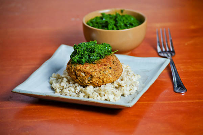 Red Lentil Burgers With Kale Pesto