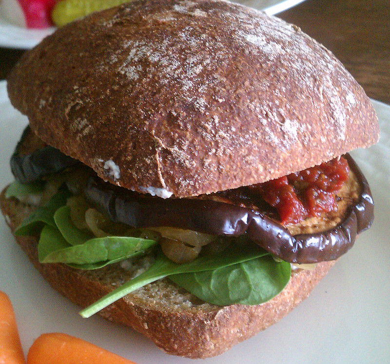 Roasted-Vegan-Eggplant-Sandwiches-with-Caramelized-Onions