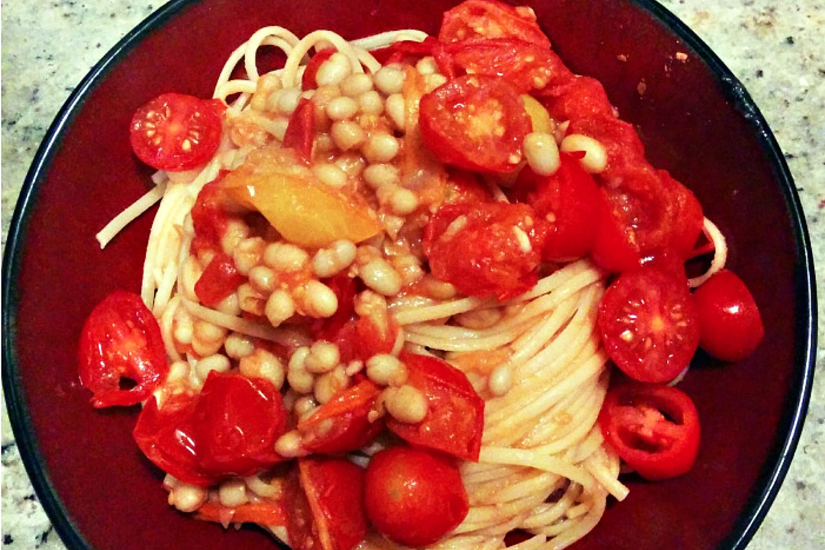 Pasta with White Beans and Tomatoes Two Ways [Vegan]