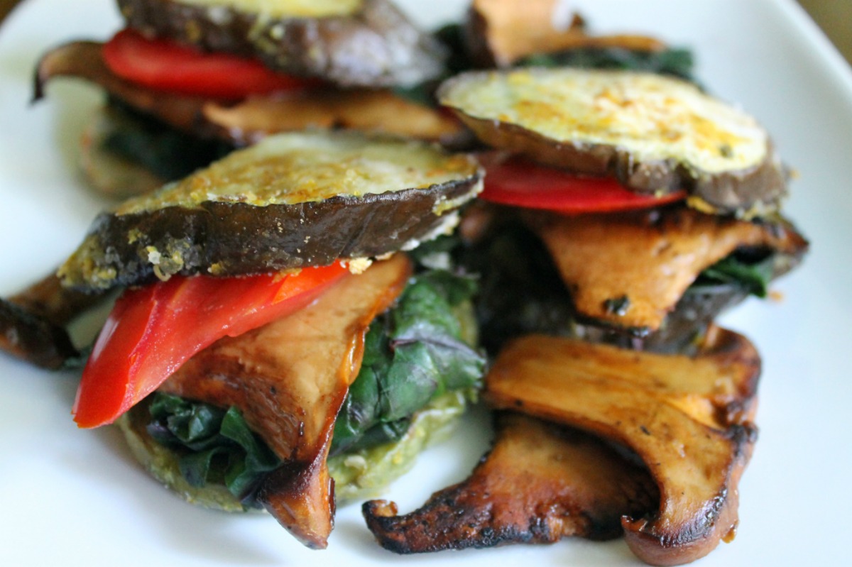 Rainbow Eggplant Stacks [Vegan, Gluten-Free]