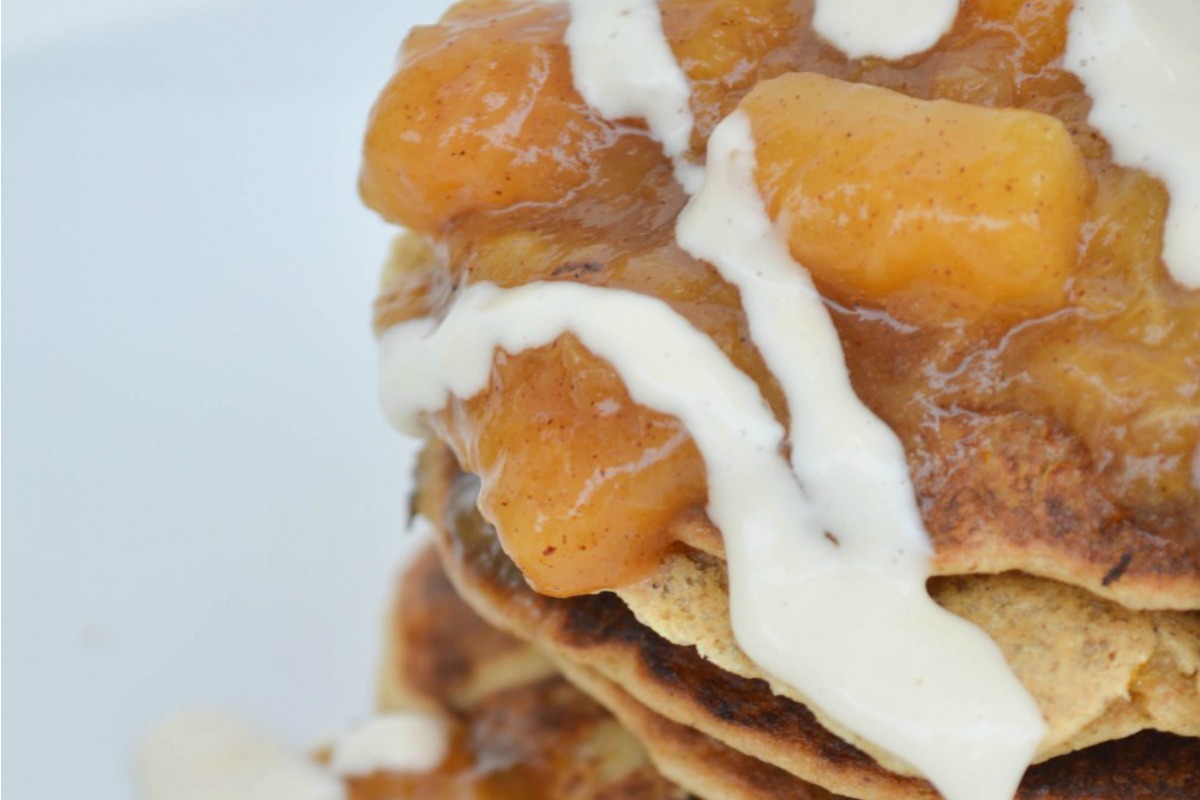 Peaches and Cream Pancakes [Vegan, Gluten-Free]