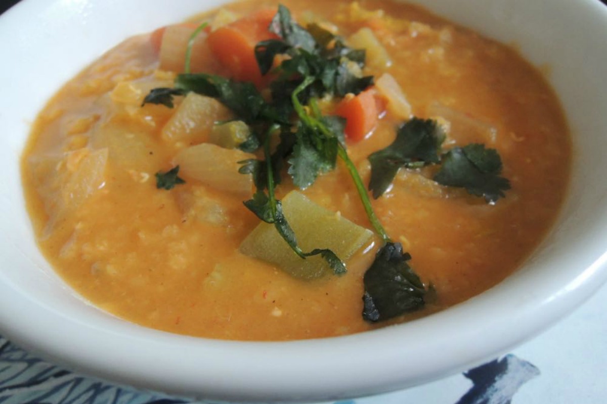 Crockpot Coconut Curry Lentil Soup [Vegan, Gluten-Free]