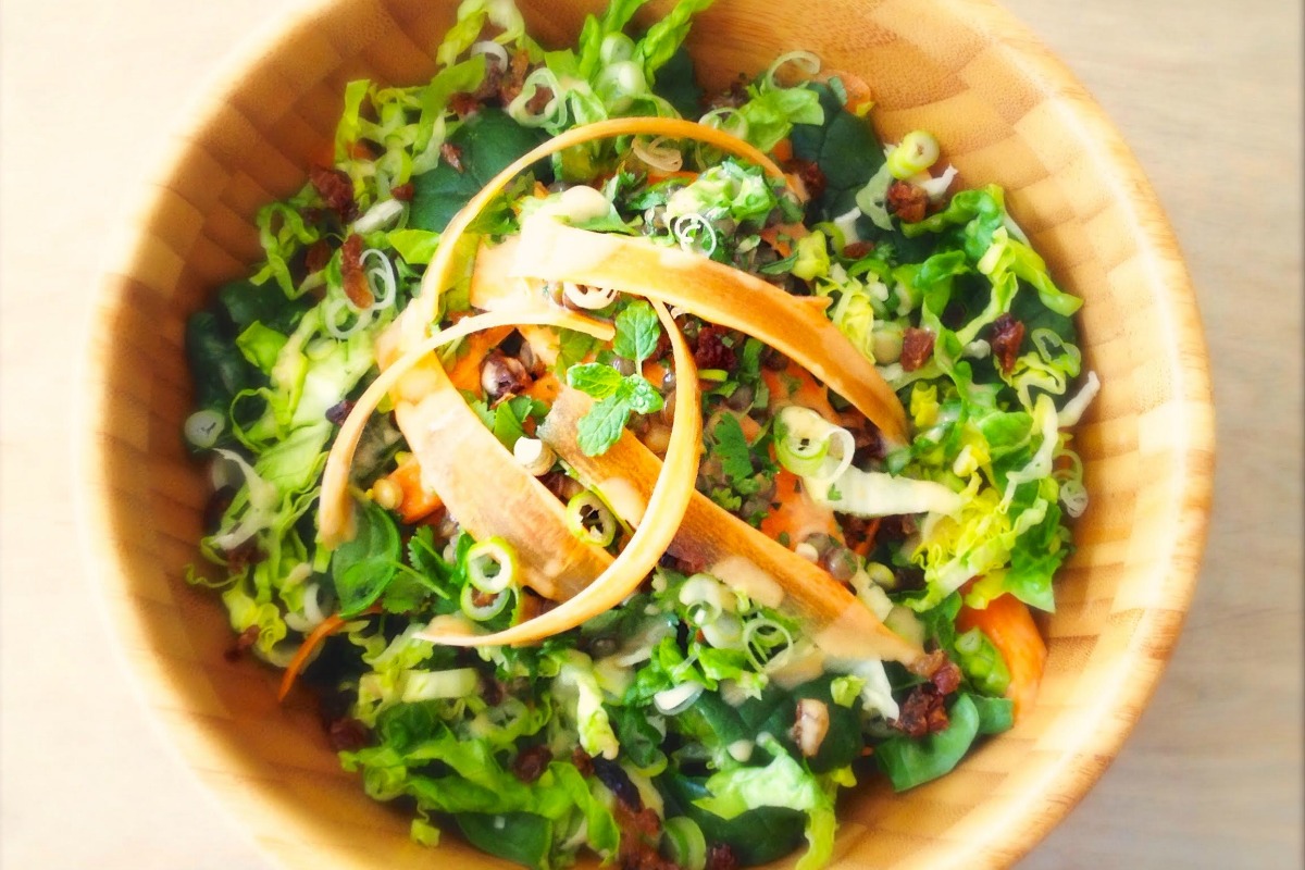 Green Lentil Salad With Spiced Carrots [Vegan, Raw, Gluten-Free]