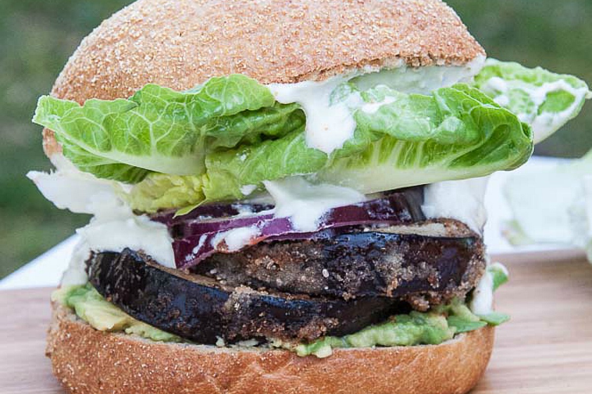 Hearty Eggplant Burger With Homemade Vegan Mayo [Vegan, Gluten-Free]