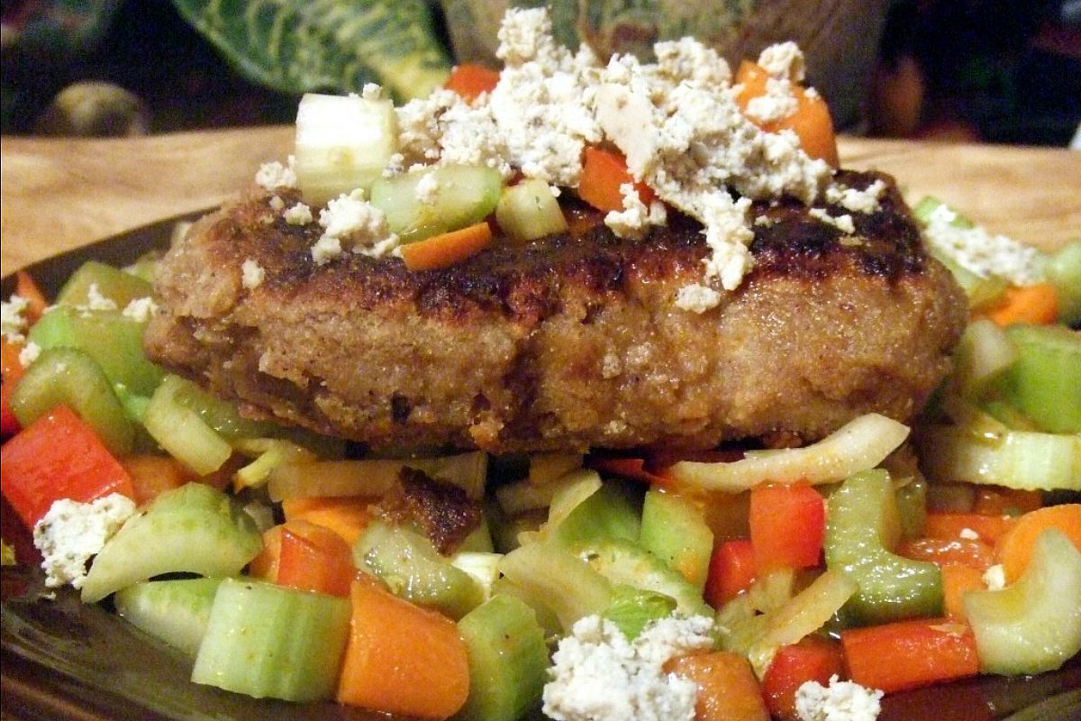 'Chicken-Fried' Seitan Steak With Buffalo Vinaigrette [Vegan]