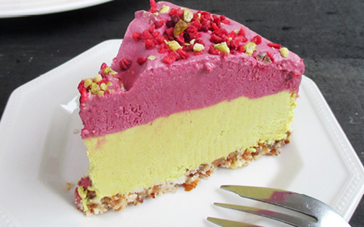 Raw Lemon Raspberry Cheesecake