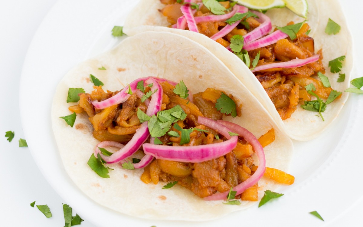Jackfruit Carnitas With Pickled Red Onions
