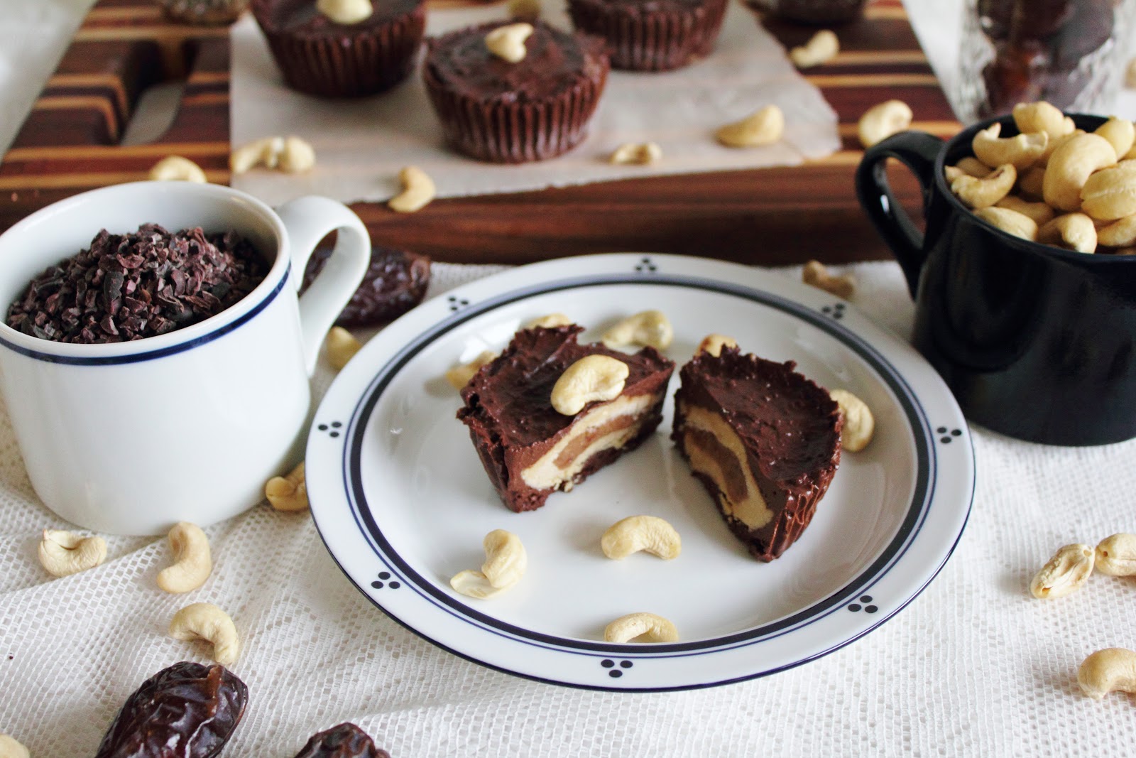 Ginger Chocolate Cups With Sesame-Cashew Butter and Caramel