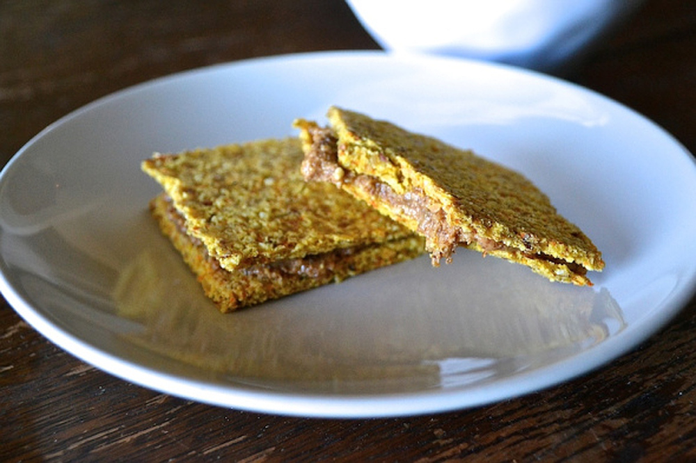Raw Cheez Crackers with Almond (or Peanut) Butter