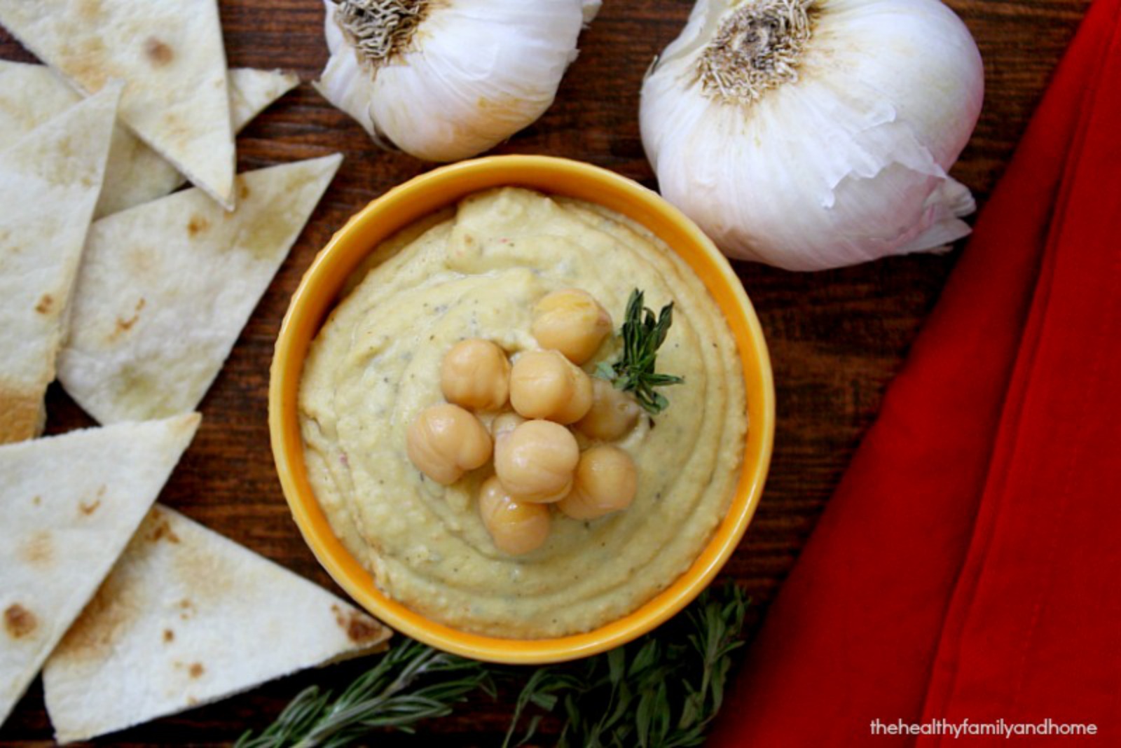 Rosemary with Roasted Garlic Hummus
