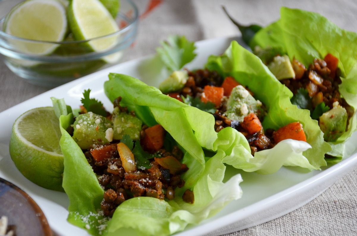 Lentil Taco Lettuce Wraps [Vegan, Gluten-Free]