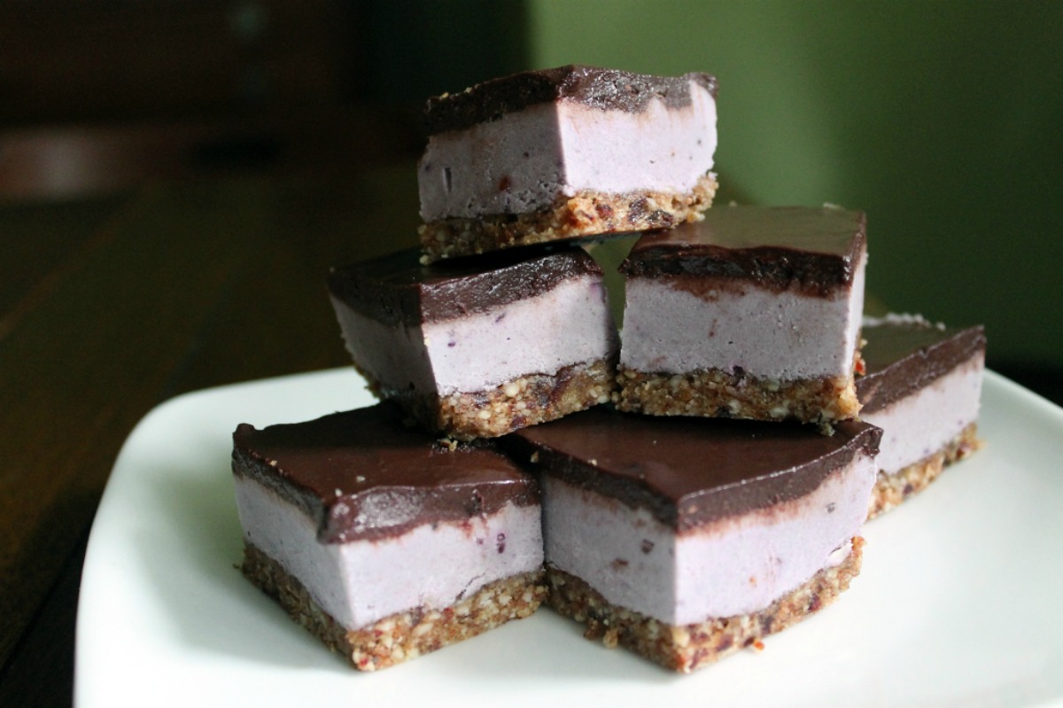 Berry Chocolate Cheesecake Squares [Vegan, Gluten-Free]