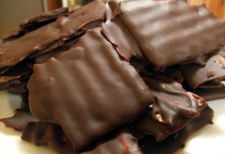 vegan chocolate-covered matzoh