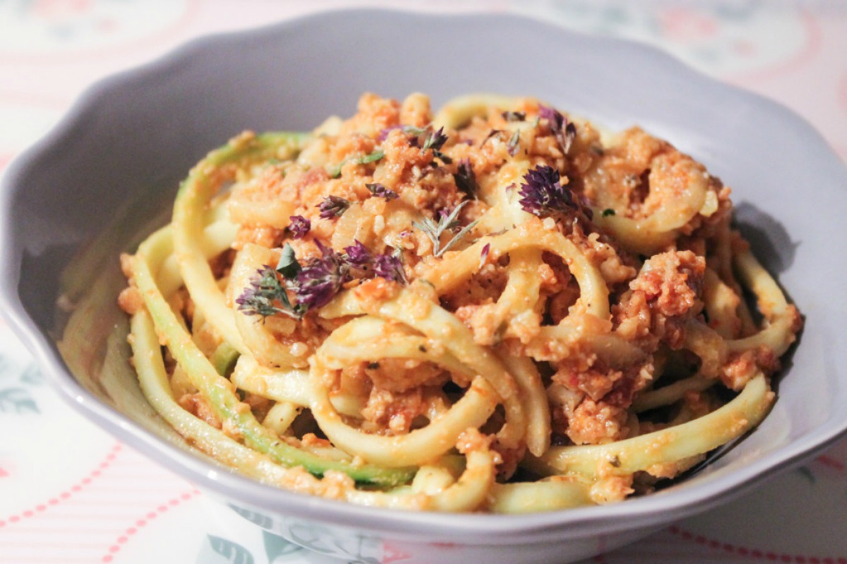 Raw Spaghetti With “Bolognese” Sauce [Vegan, Raw, Gluten-Free]