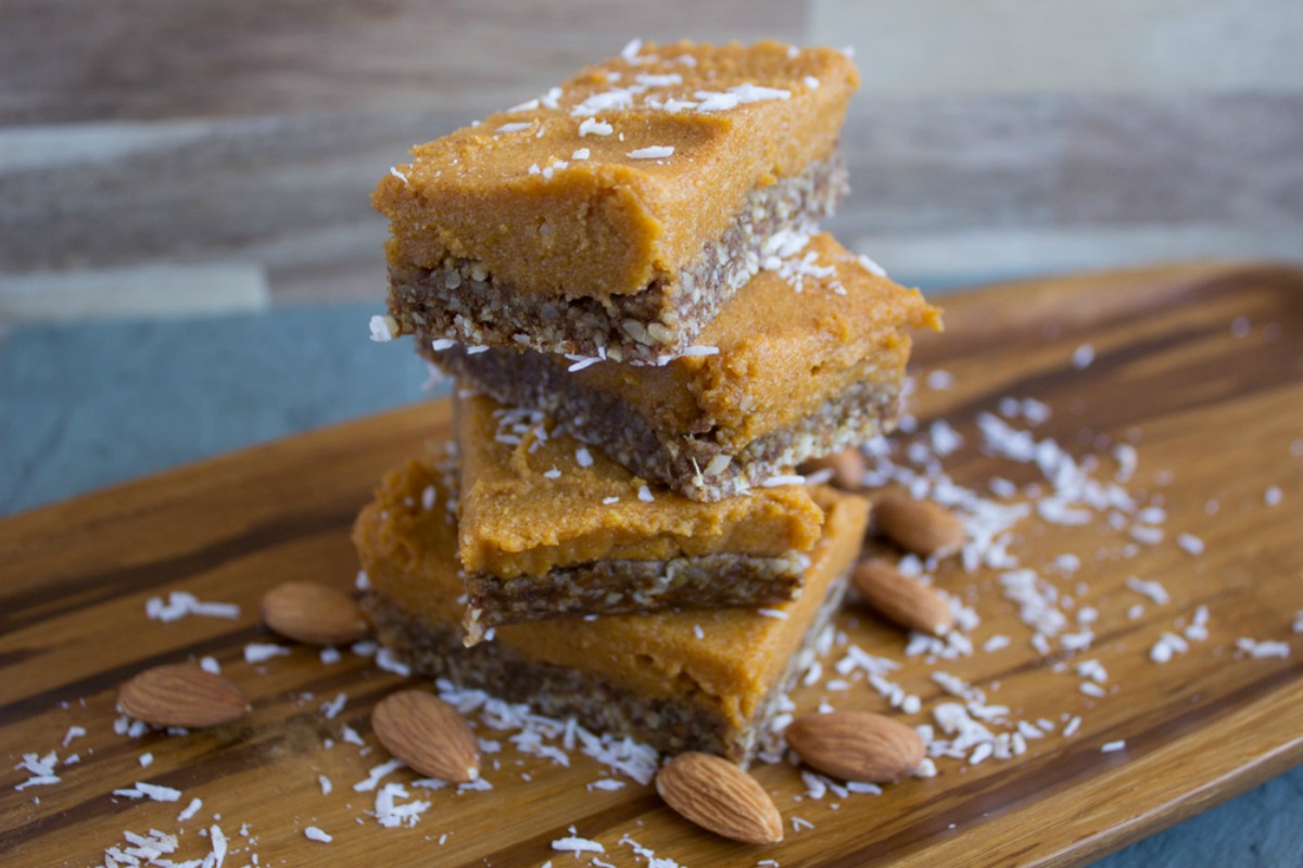 No Bake Sweet Potato Bars With A Gingerbread Crust