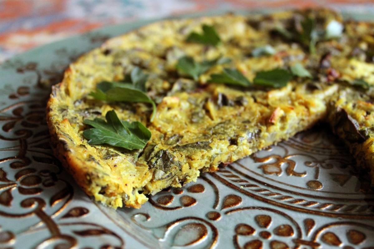 Baked Spinach and Herb Frittata [Vegan, Gluten-Free]