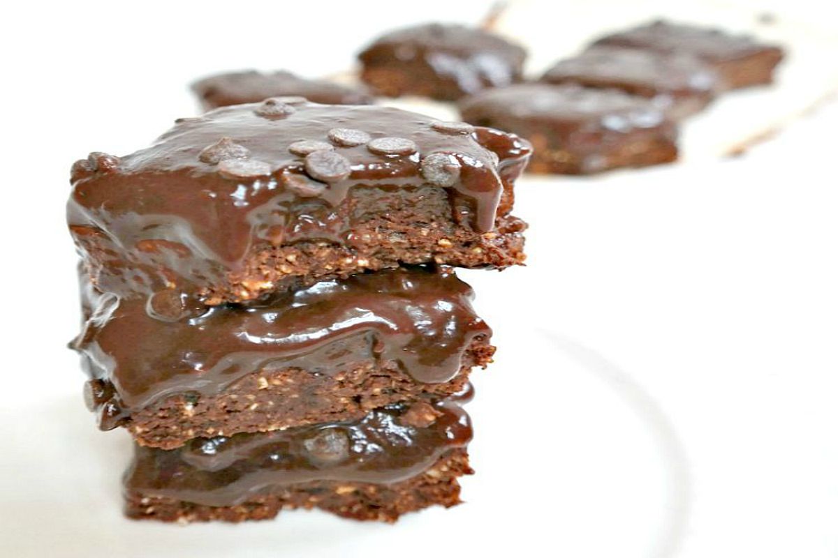 No-Bake Double Chocolate Brownie Bars [Vegan, Gluten-Free]