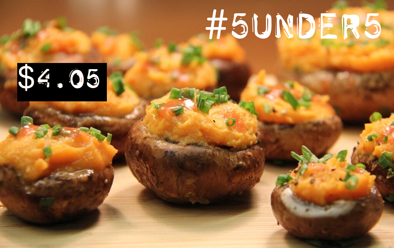 #5under5: Buffalo Sweet Potato Stuffed Mushrooms [Vegan, Gluten-Free]