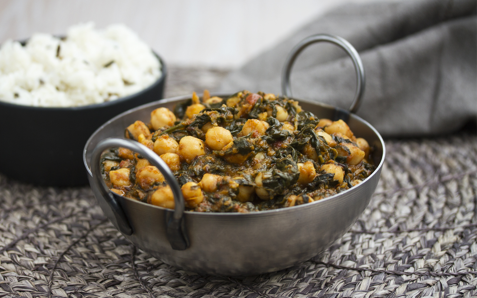 Palak Chole (Indian Spinach and Chickpea Curry) [Vegan, Gluten-Free]