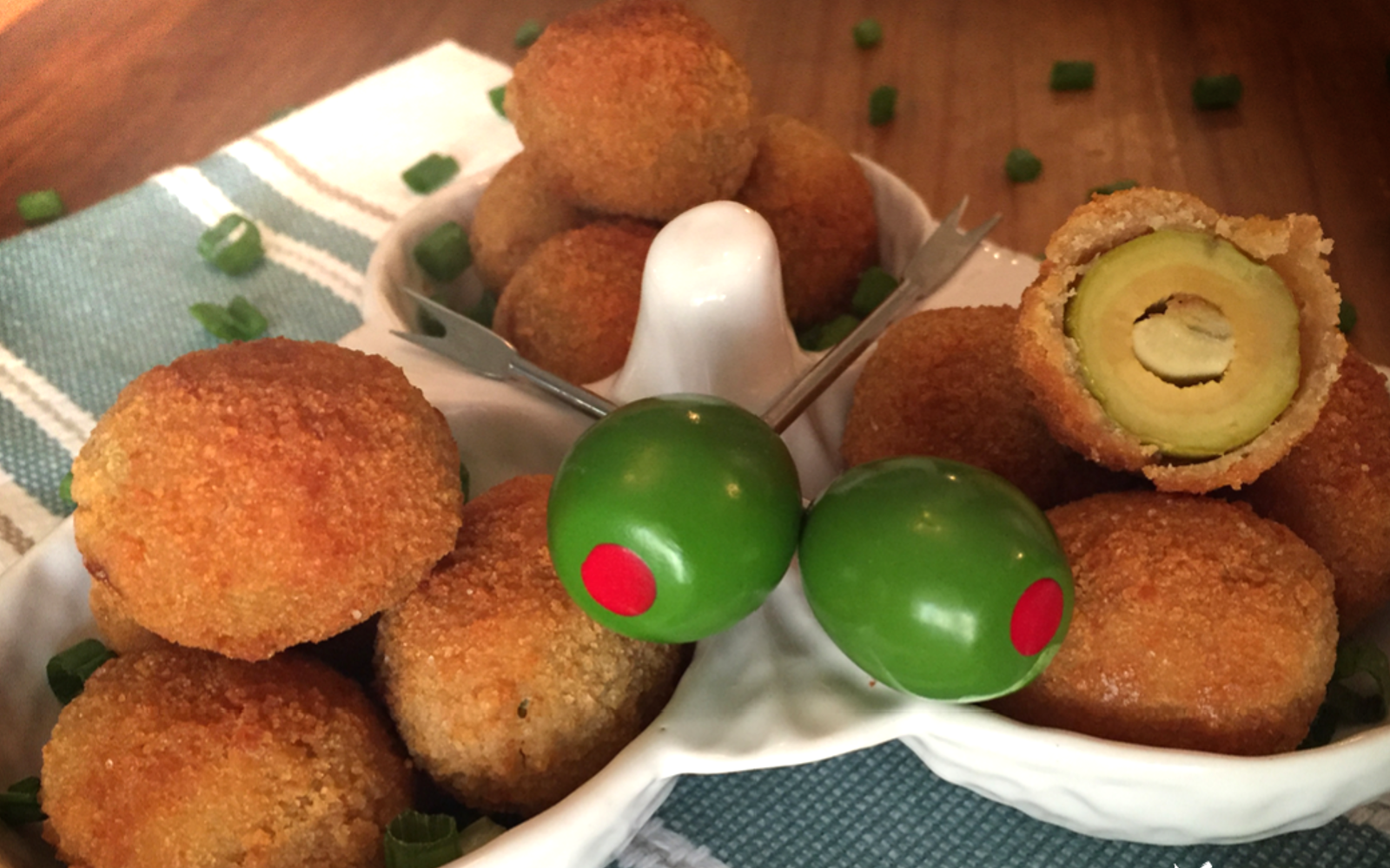 Fried Olives Stuffed With Garlic