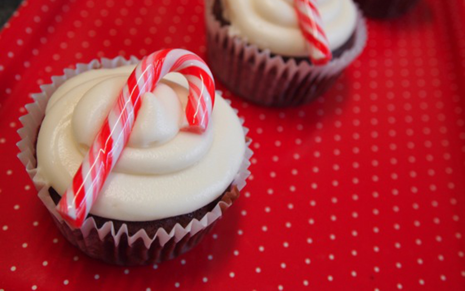 Red Velvet Cupcakes With Peppermint Cream Cheese Froting