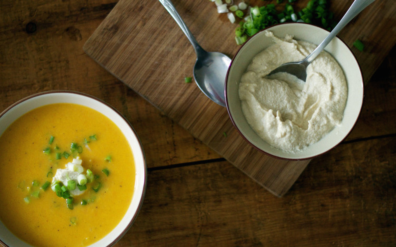 Roasted Garlic-Ginger Carrot Soup With a Miso Cashew Cream