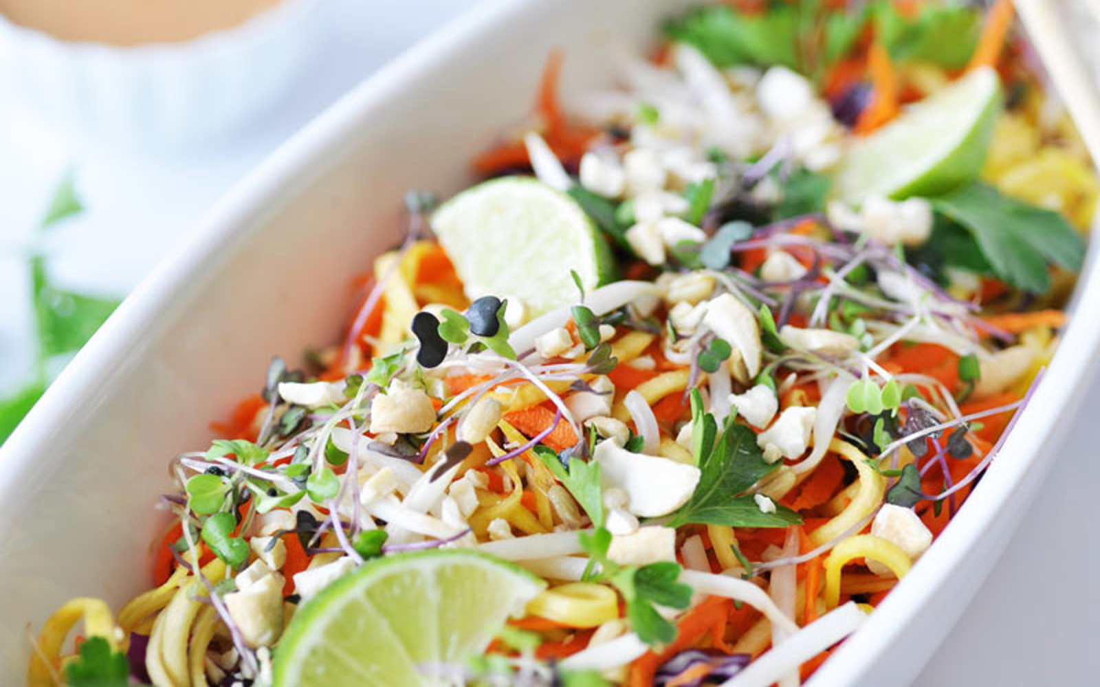 Raw Super Sprouts Pad Thai With Spicy Peanut Sauce