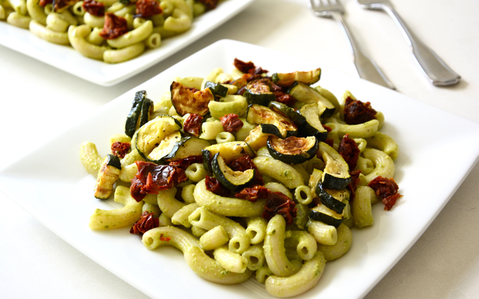 Pesto Pasta With Roasted Vegetables