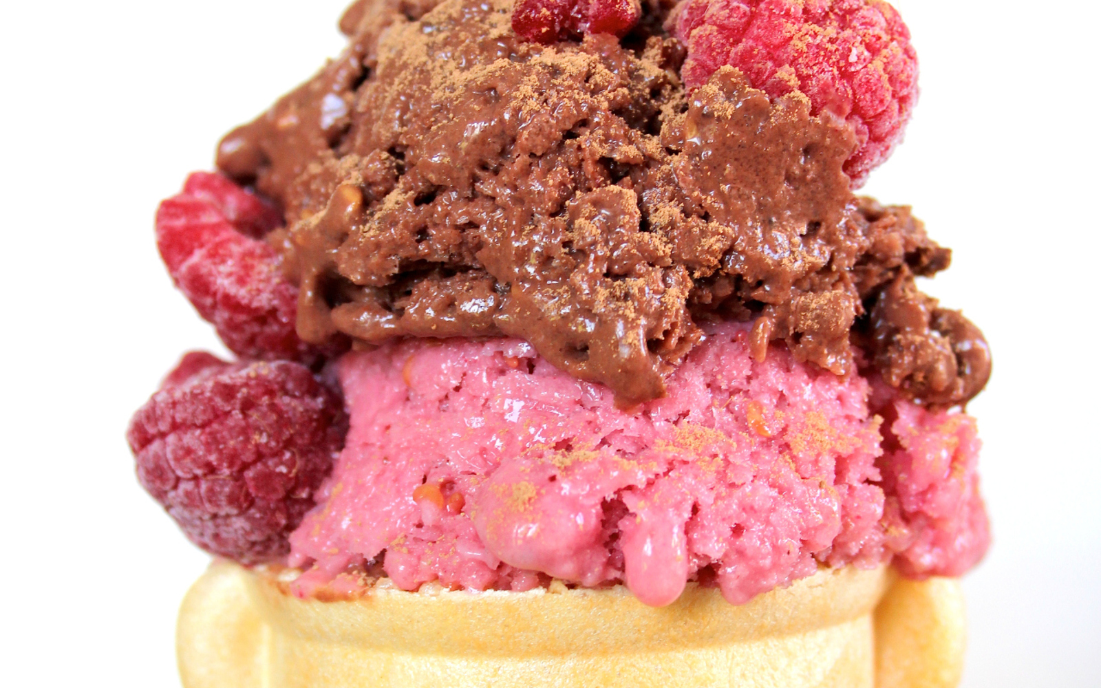 Raw Raspberry and Chocolate Ice Cream