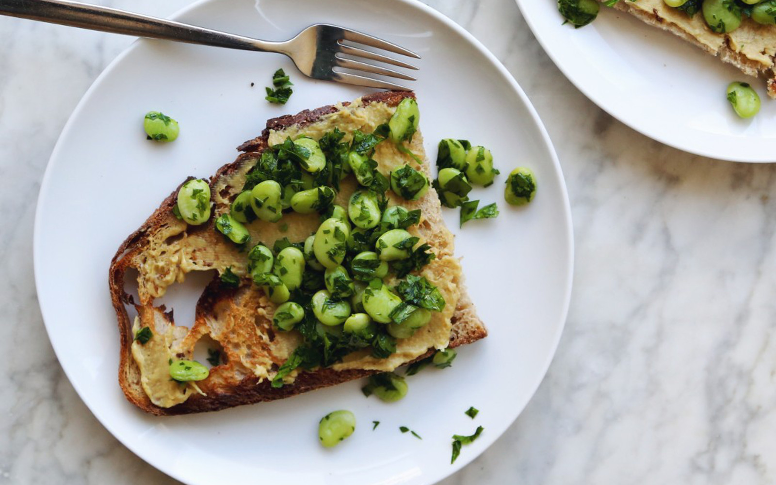 Garlic and Onion Cashew Cheese and Lima Bean Toast