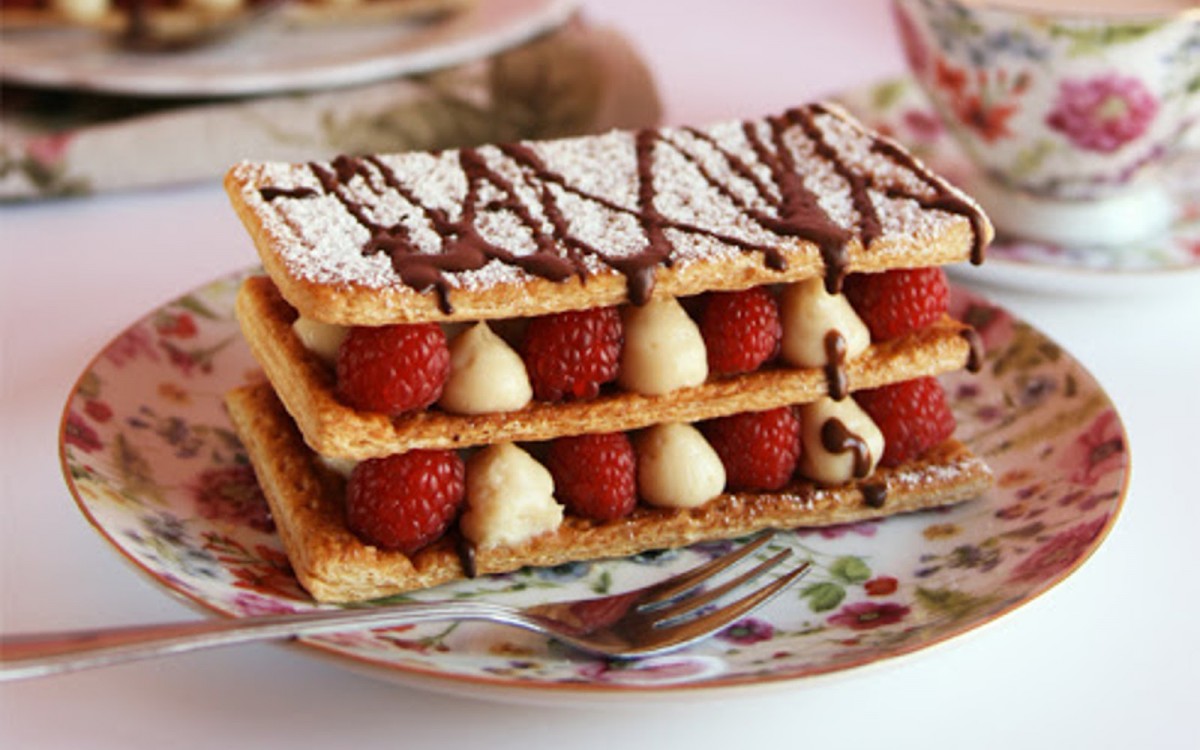 Raspberry Mille-Feuille With Lemon Pastry Cream