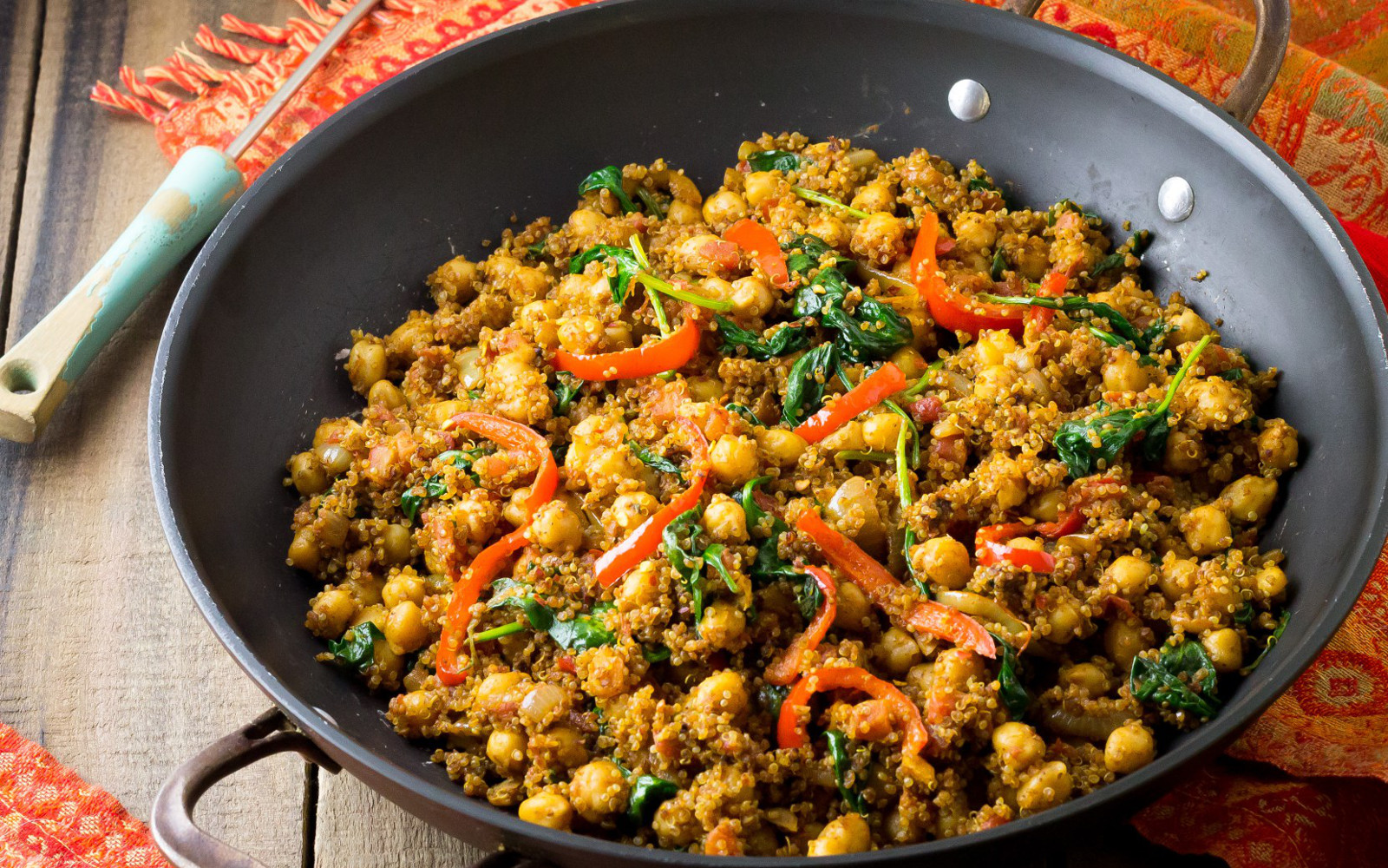 Indian Quinoa and Chickpea Stir Fry