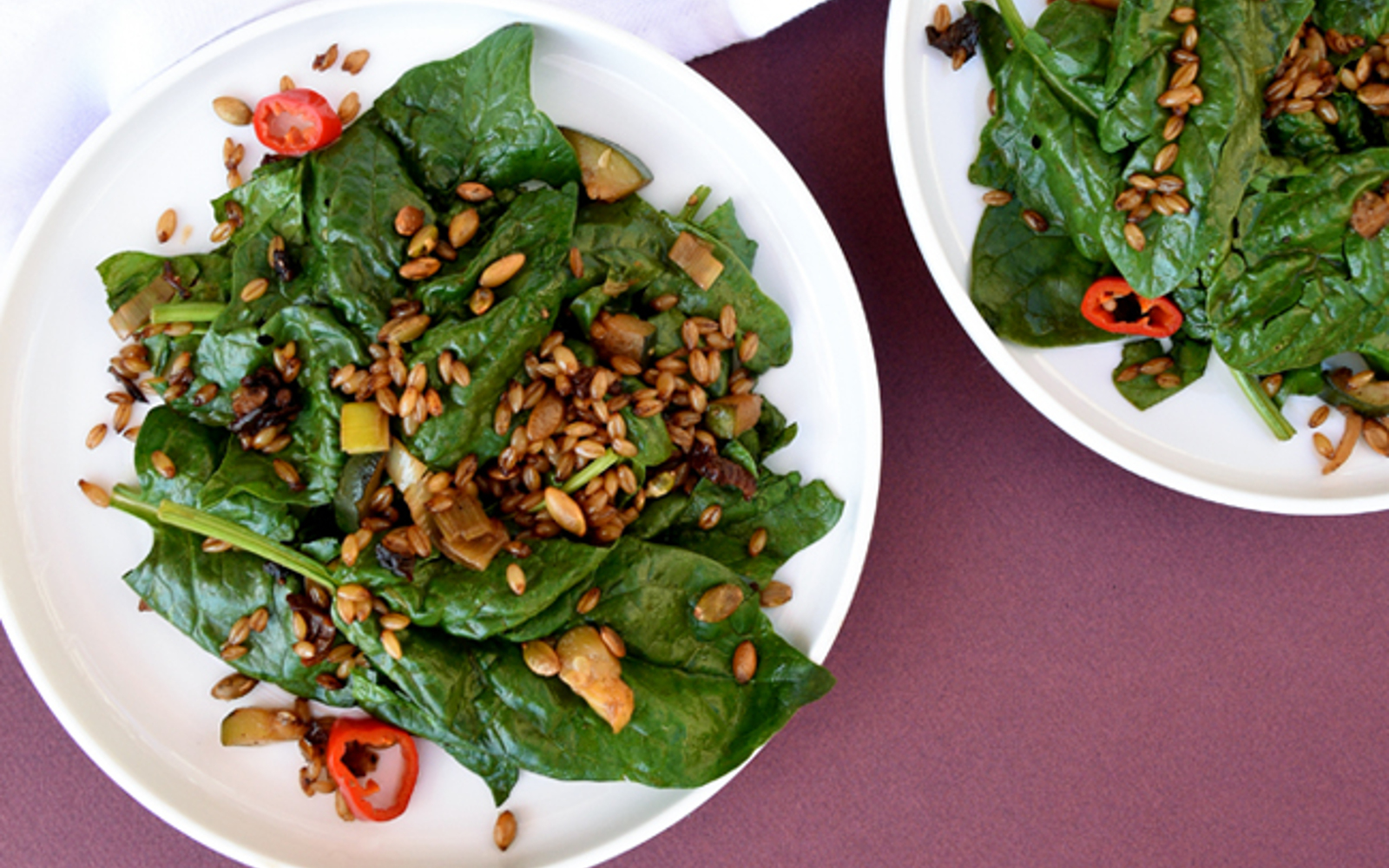 Spinach Salad With Barley Bacon 1
