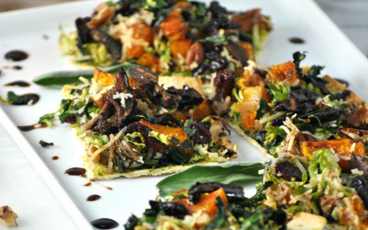 Balsamic Butternut and Brussels Sprouts Flatbread Pizza