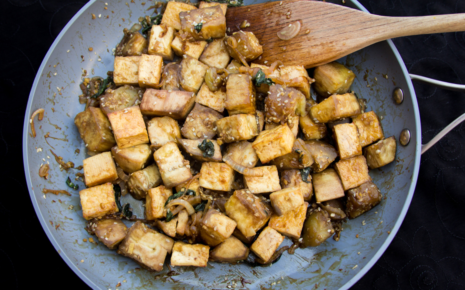 Vegan Basil Eggplant and Tofu