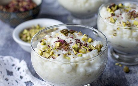 Syrian Rose Flavored Rice Pudding