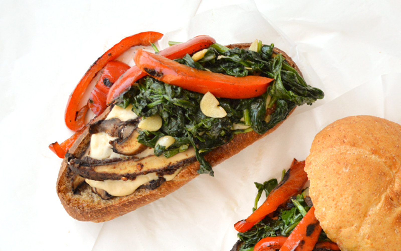 Classic Philly Roast Sandwich With 'Provolone' and Rapini