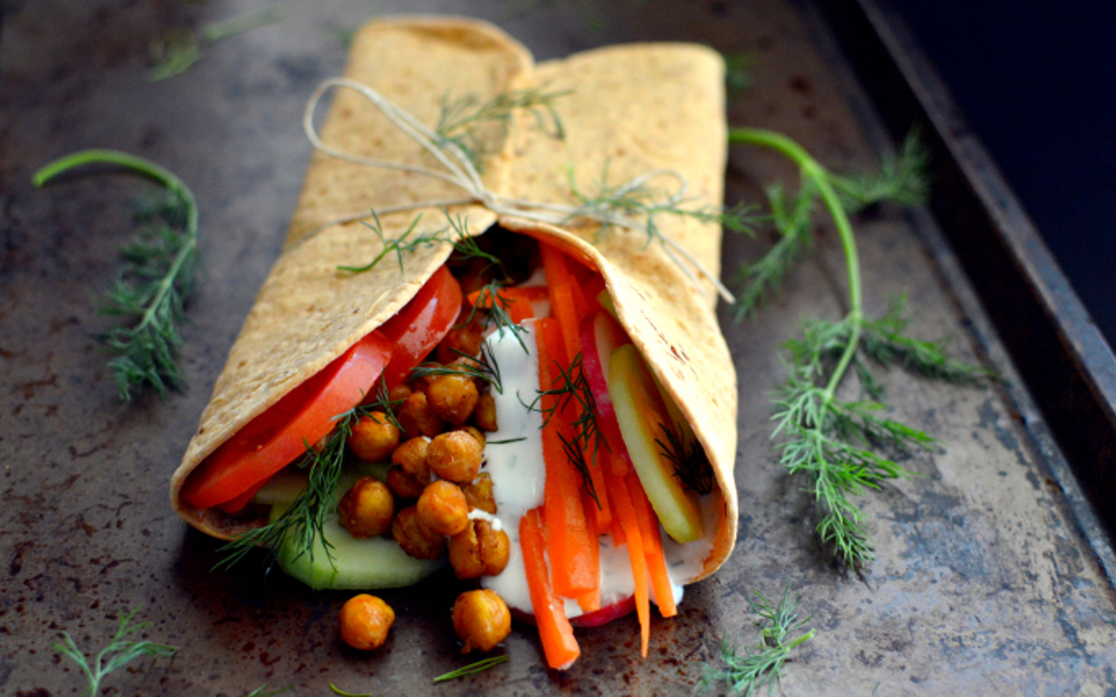 Middle Eastern Roasted Chickpea Wrap