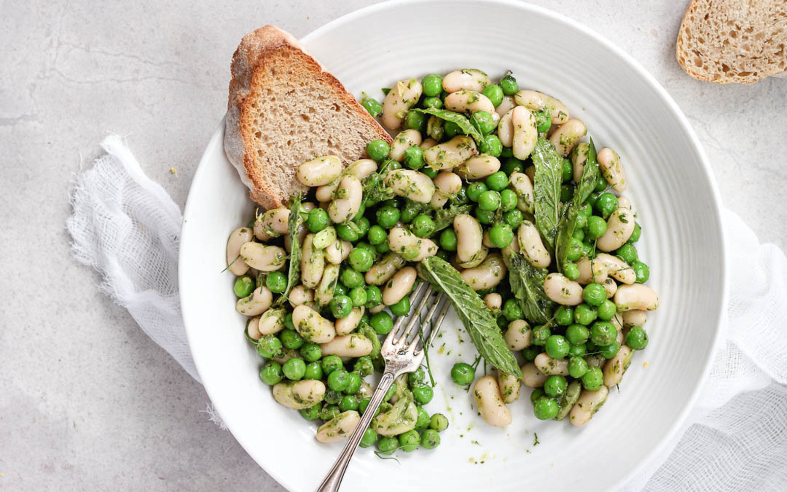 White Bean and Pea Salad With Spring Herb Pesto