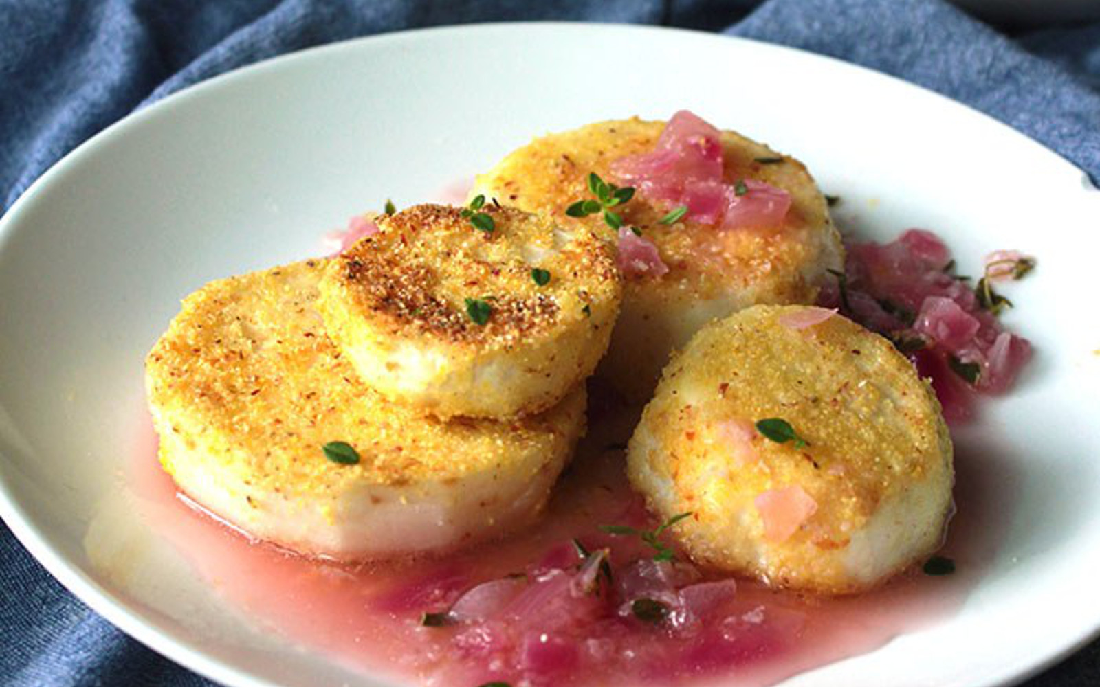 Provence turnips with scallops
