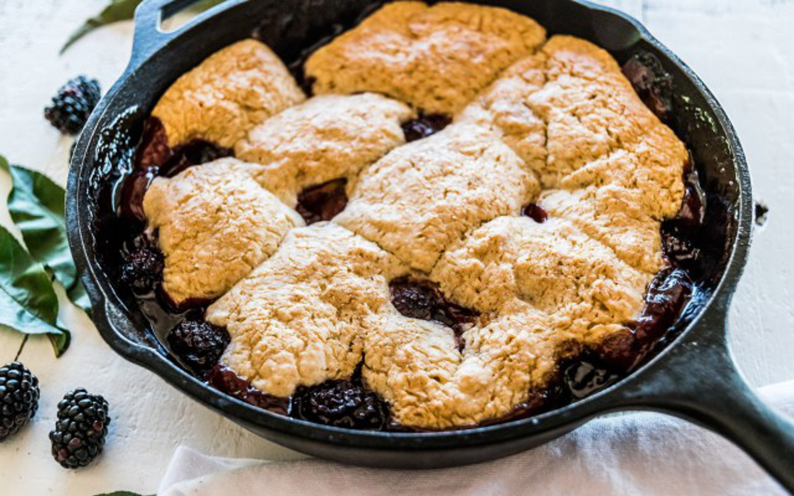 Blackberry Peach Cobbler With Ginger Spice Biscuits