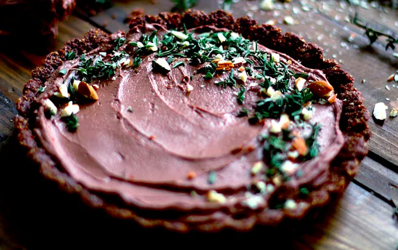 Chocolate Almond and Thyme Tarts