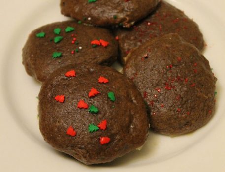 Vegan Peppermint Mocha Cookies With Sprinkles