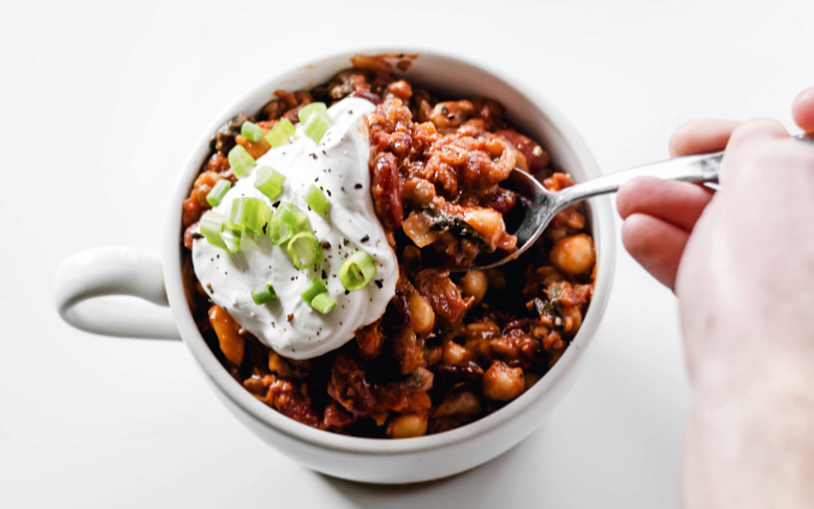 Hearty High-Protein Lentil, Kidney Bean, and Chickpea Chili