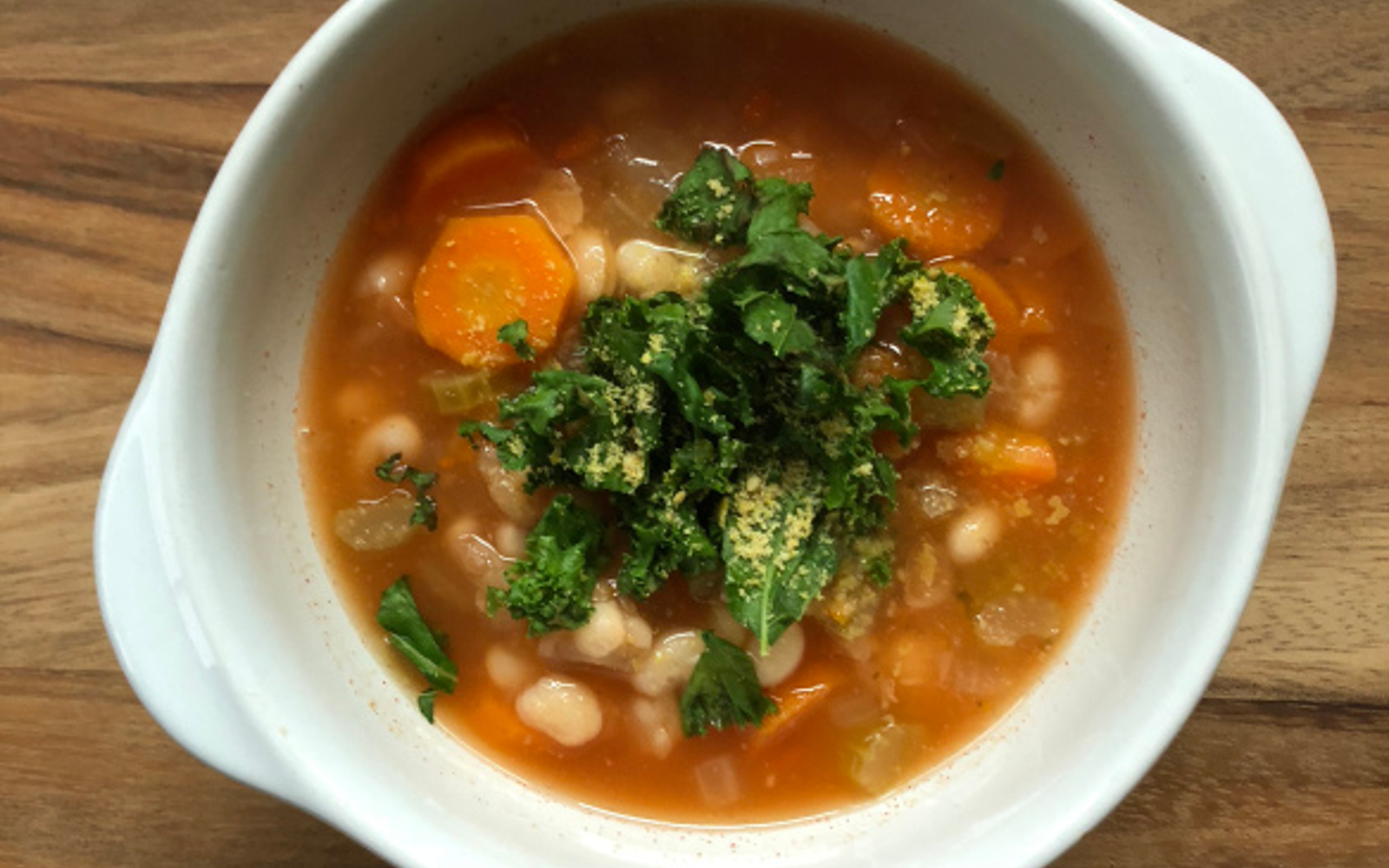 Navy Bean Soup with Crispy Kale