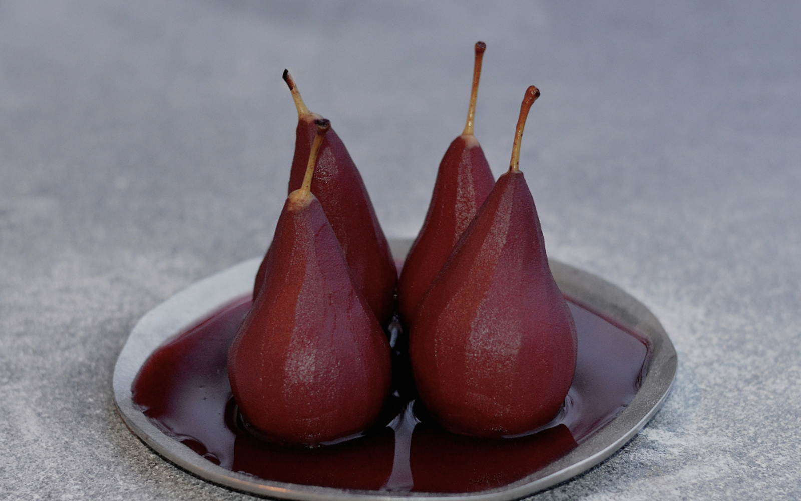 Vegan Grain-Free Red Wine Poached Pears