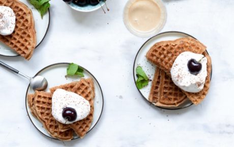 Vegan Bailey’s Waffles With Whipped Cream