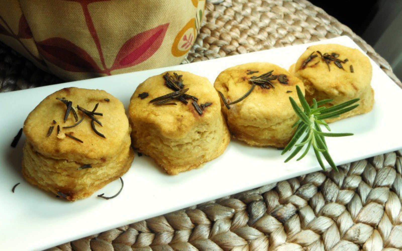 Flaky Biscuits With Rosemary Butter