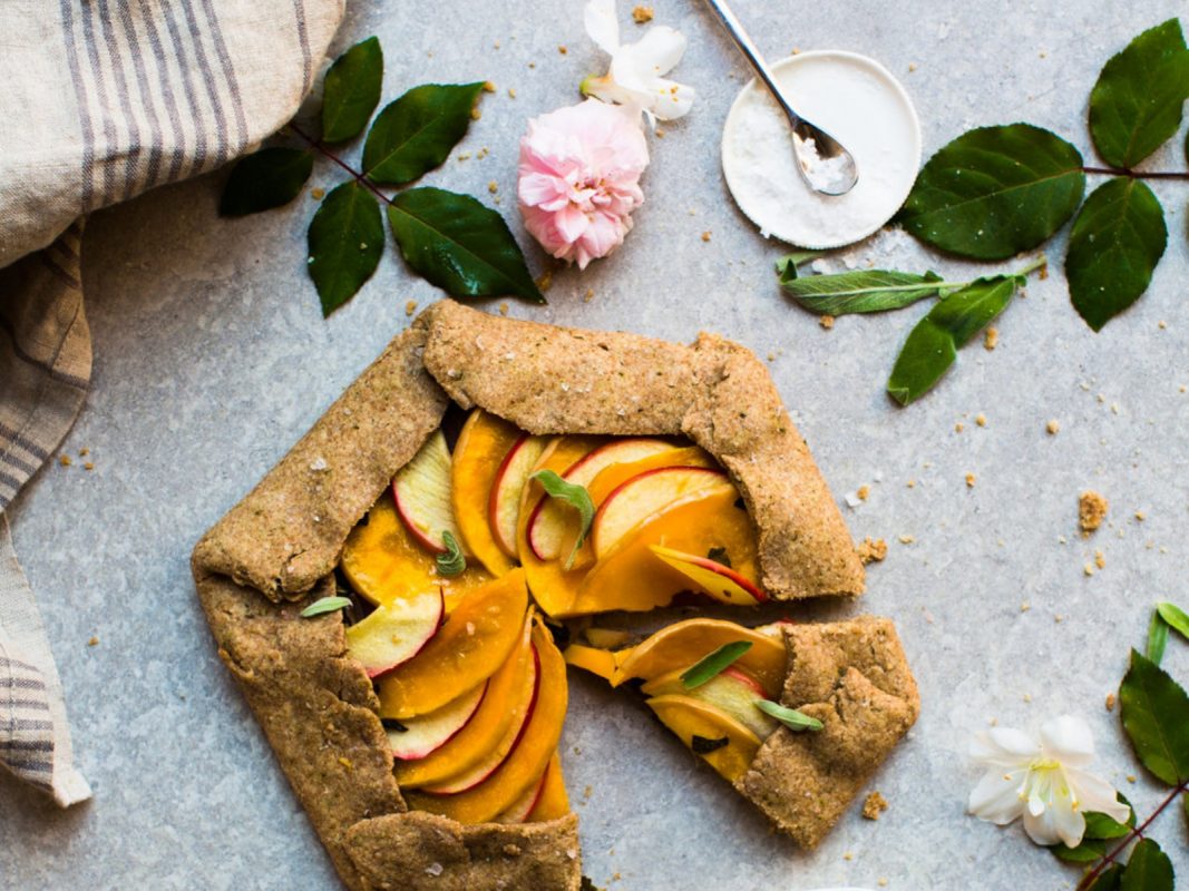 Vegan Butternut Squash and Apple Galette with Sage 